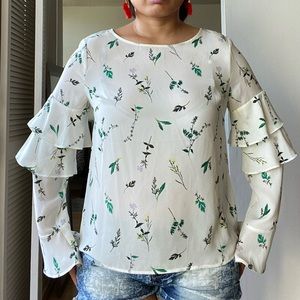 Mix floral print blouse